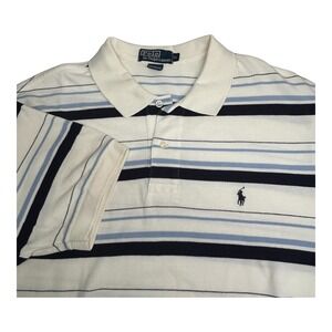 VTG Polo by Ralph Lauren Mens X-Large Striped Polo Short Sleeve Golf‎ Rugby Prep